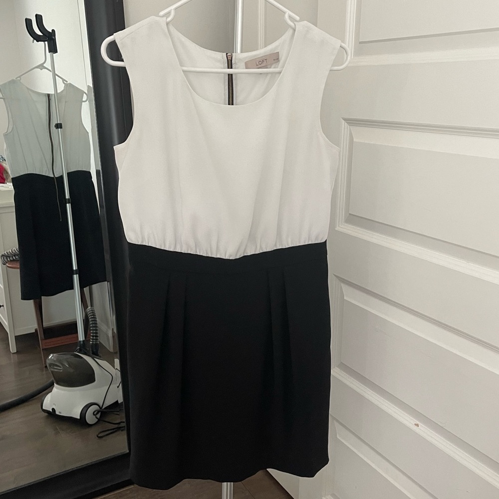 Black and white dress.